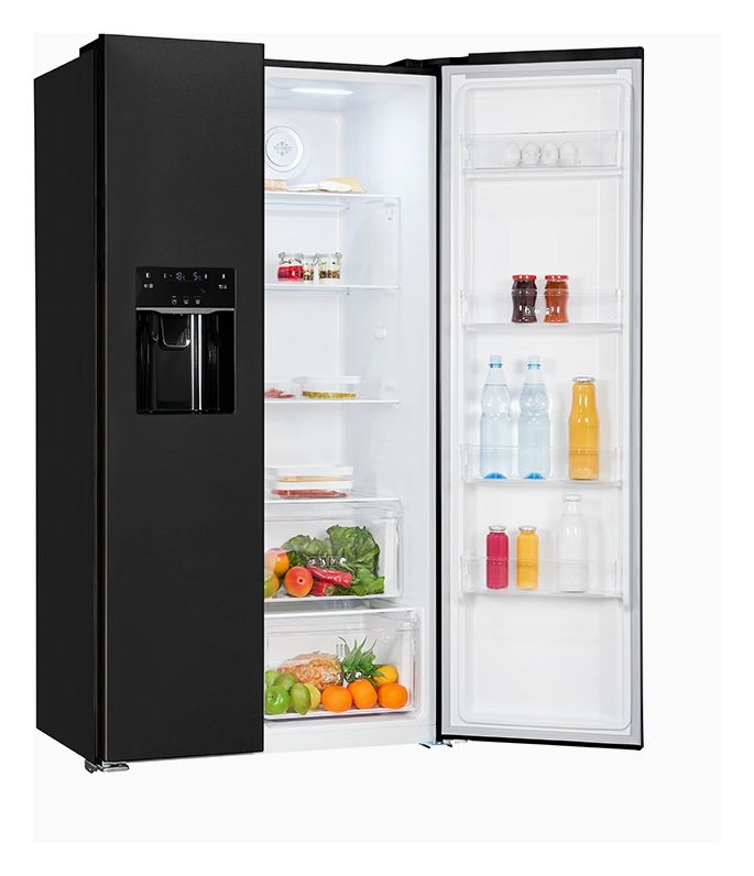 SBS520-CF-040E Side-by-Side Kühl-/ Gefrierkombination 344 l / 169 l 306 kWh NoFrost 1775 mm x 910 mm  (Schwarz) 
