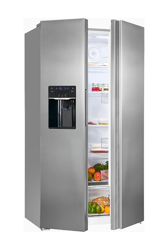 SBS520-CF-040E Side-by-Side Kühl-/ Gefrierkombination 344 l / 169 l 306 kWh NoFrost 1775 mm x 910 mm  (Schwarz, Edelstahl) 