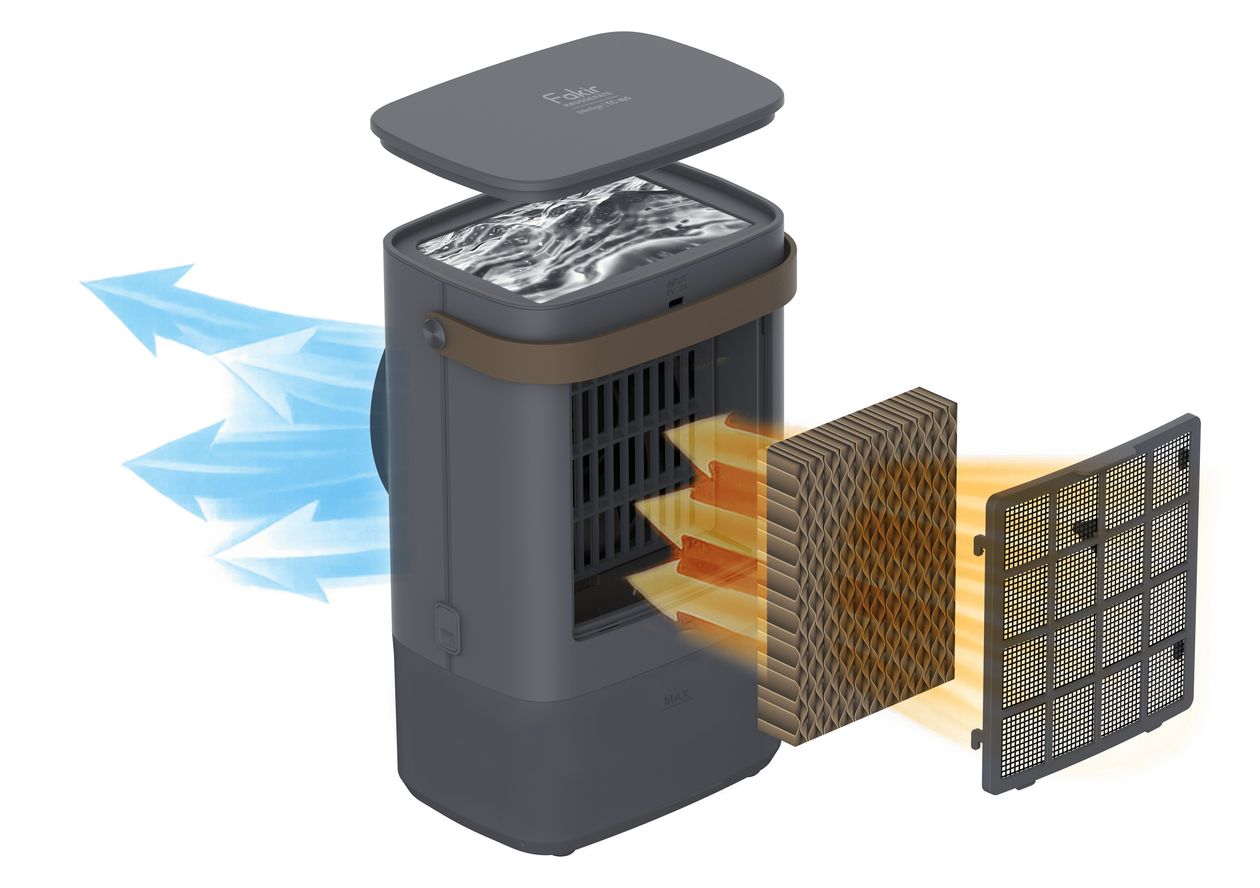 Prestige TC400 100 m³/h Tragbarer Verdunstungsluftkühler 32 dB  (Grau) 