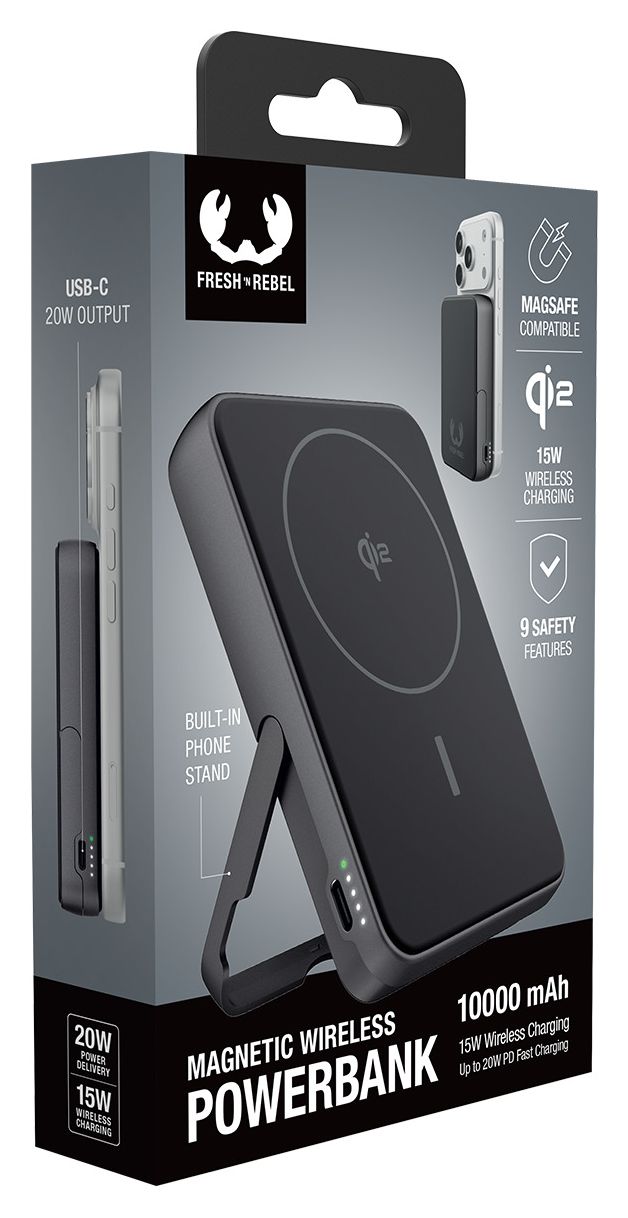Magnetic Wireless 10000 mAh Powerbank USB Typ-C Kabelloses Laden  (Grau) 