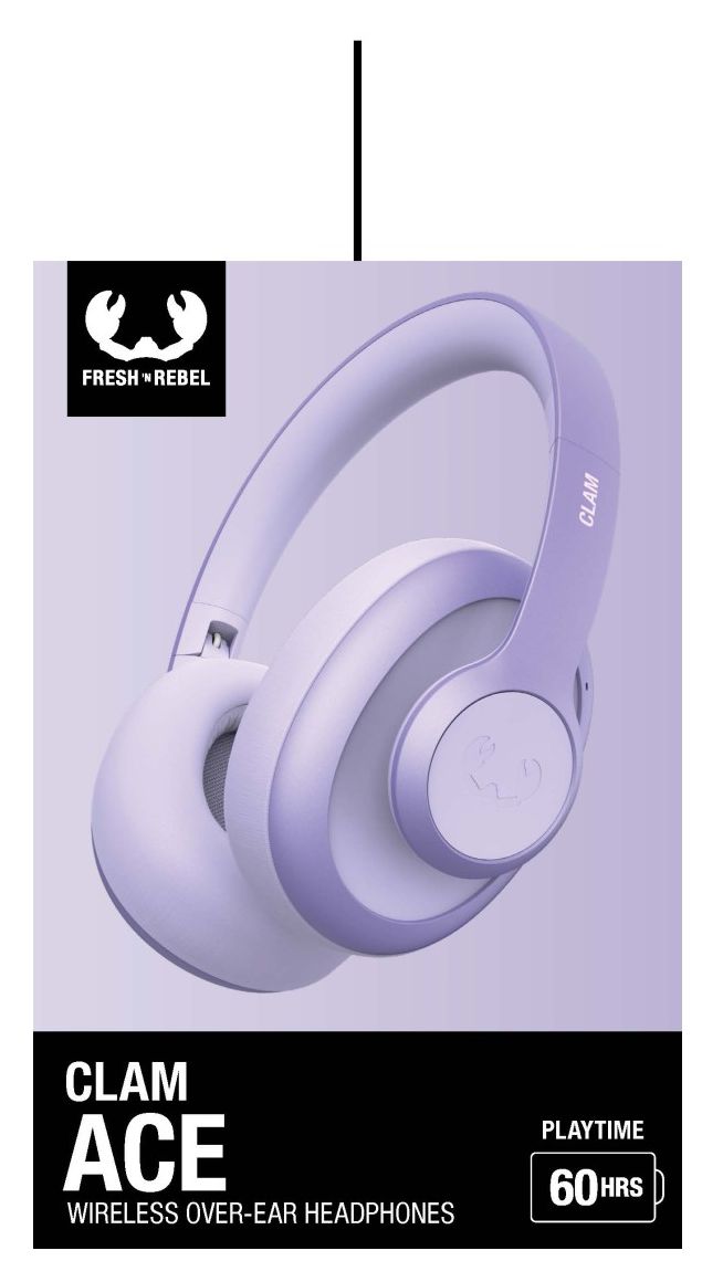 Clam Ace Over Ear Bluetooth Kopfhörer kabellos 60 h Laufzeit USB Typ-C  (Lila) 