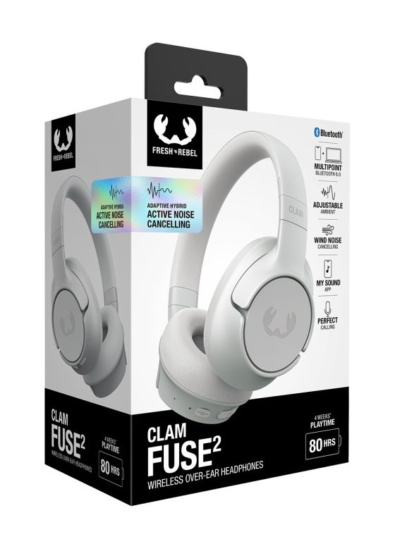 Clam Fuse 2 Bluetooth Kopfhörer kabellos 50 h Laufzeit  (Grau) 