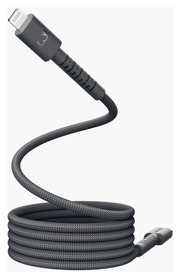 FlexWave Rundkabel Lightning auf USB C Männlich 2 m  (Grau) 