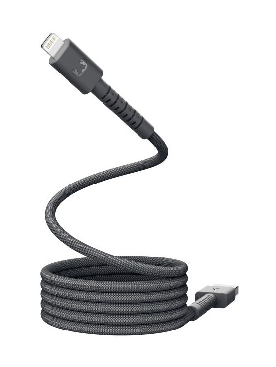 FlexWave Rundkabel Lightning auf USB A Männlich 2 m  (Grau) 