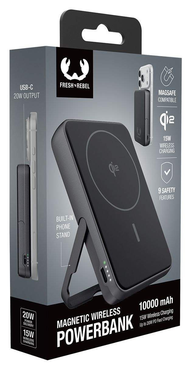Magnetic Wireless 10000 mAh Powerbank USB Typ-C Kabelloses Laden  (Storm Grey) 