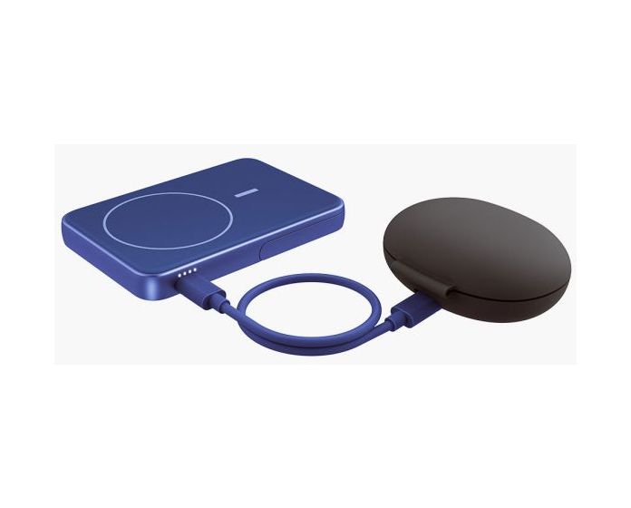 Wireless Magnetic 5000 mAh Powerbank USB Typ-C Kabelloses Laden  (Blau) 