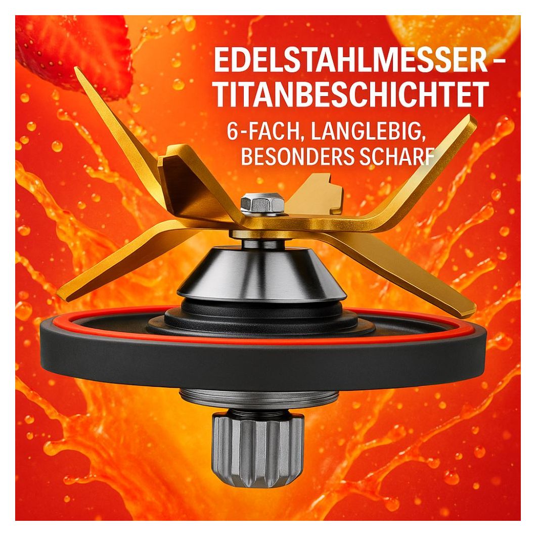 40987 Design Multi-Power 2 l Standmixer 2000 W  (Schwarz, Edelstahl) 