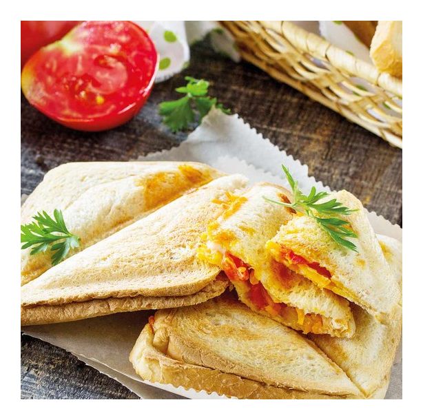 42443 Sandwichmaker 750 W für 2 Sandwiches  (Schwarz, Weiß) 