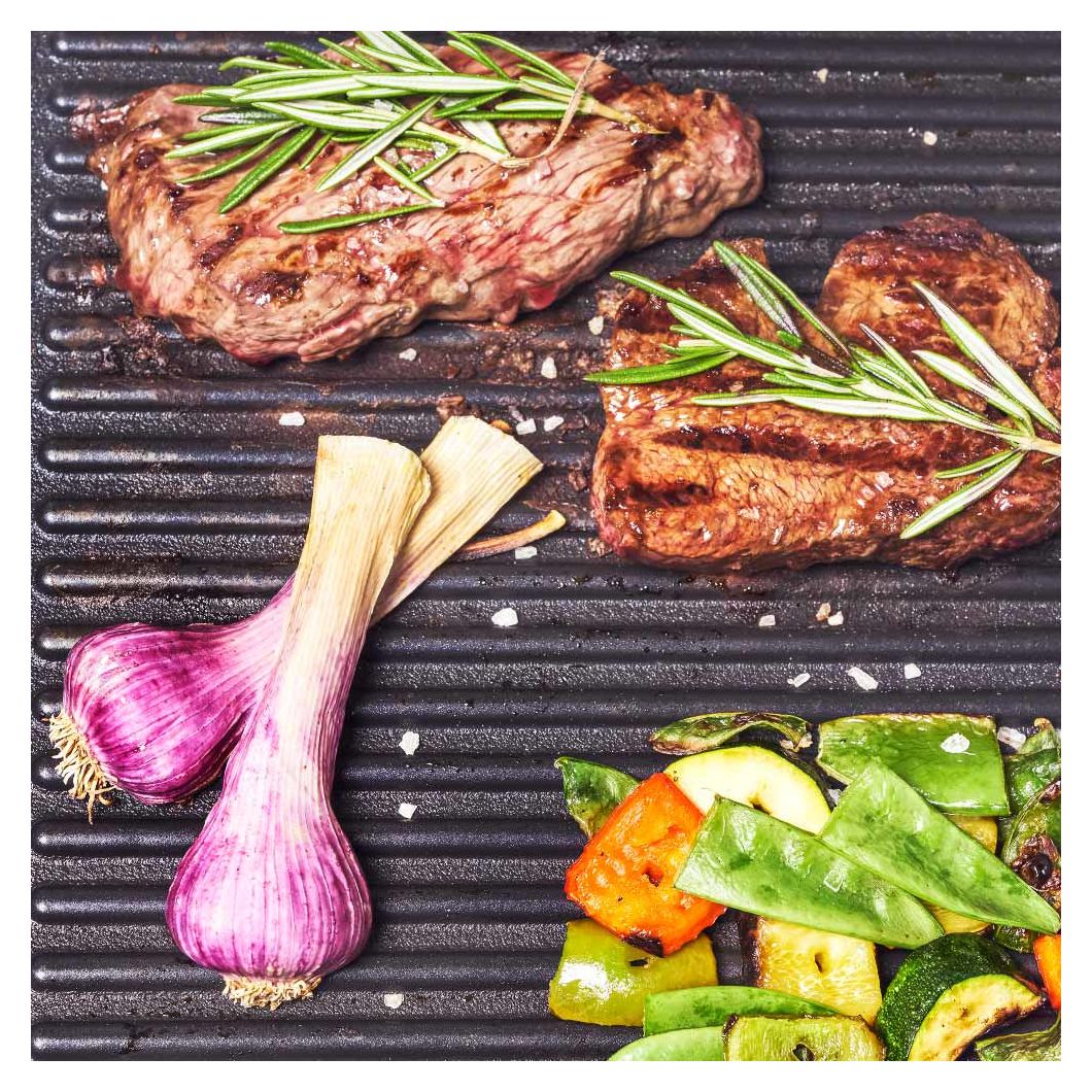 42524 Design Plancha & BBQ 2 Zone(n) 2000 W mit 420 x 280 mm Fläche  (Schwarz, Edelstahl) 