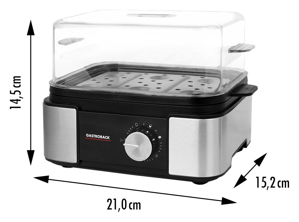 42803 EasyCook 6 Eierkocher für 6 Eier  (Schwarz, Edelstahl) 