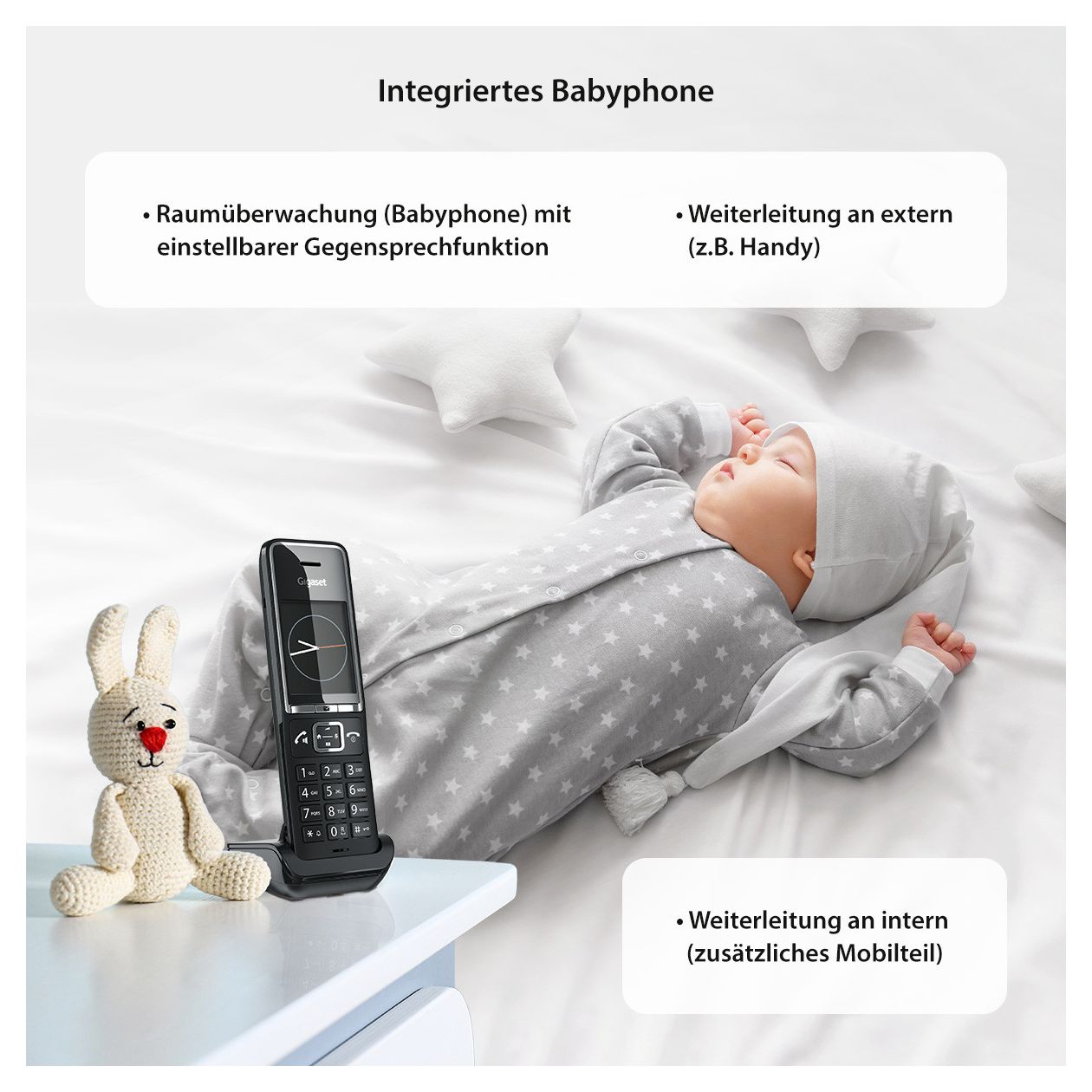 E560 Premium-Großtastentelefon Analoges/DECT-Telefon  (Schwarz) 