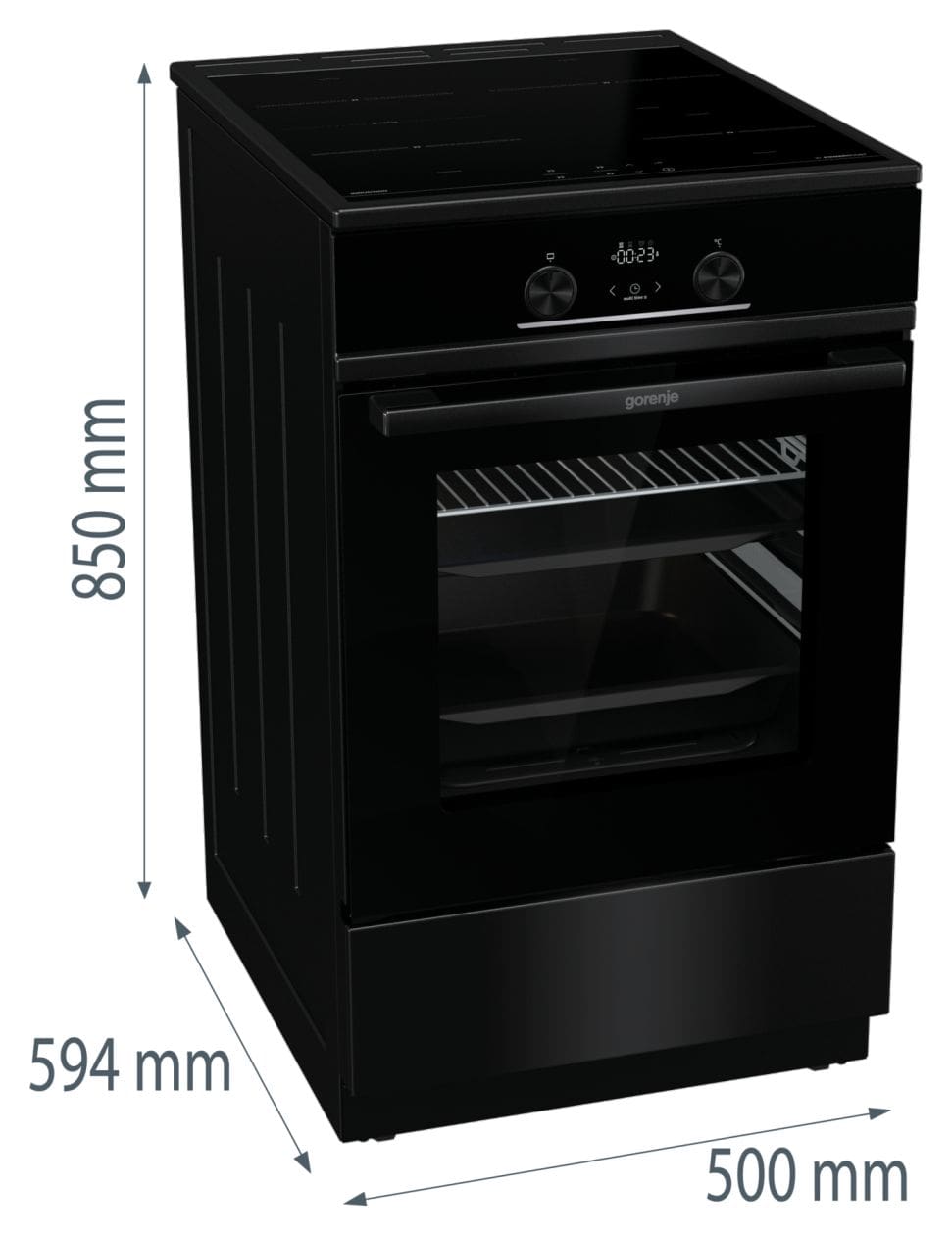 GEIT5C60BPG Freistehender Herd Elektro groß AquaClean mit Induktions Kochfeld 