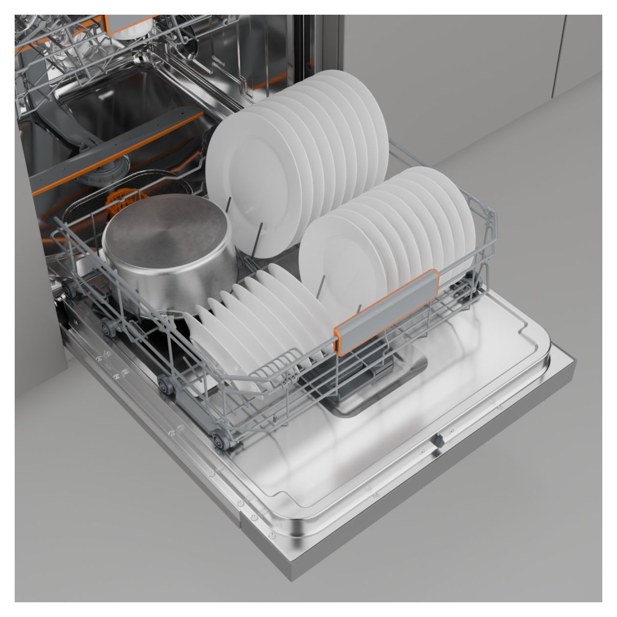 GI663A97X 60 cm Geschirrspüler teilintegriert (ohne Front) Sehr leise 16 Maßgedecke aquaStop Funktion Auto Open 