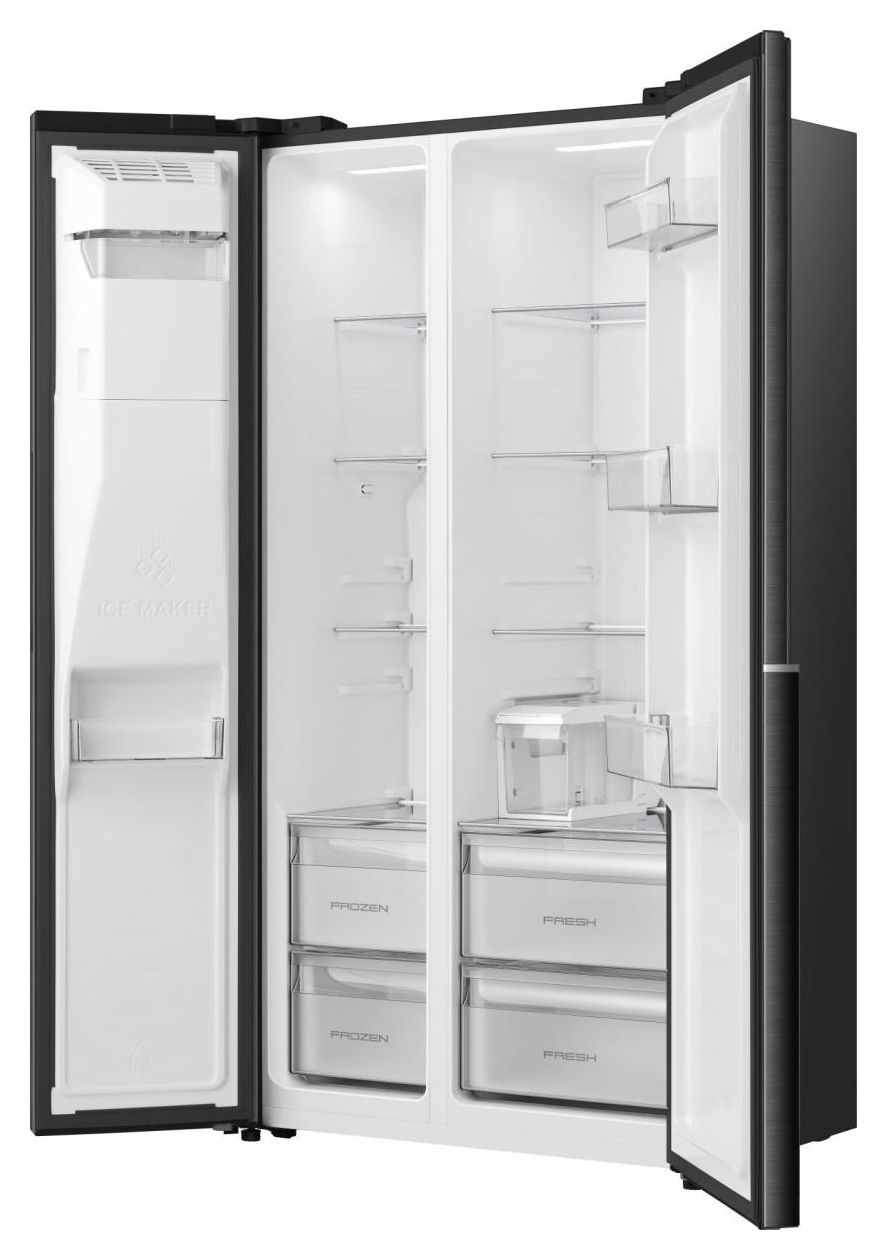NRS917E61BX Side-by-Side Kühl-/ Gefrierkombination 347 l / 181 l 312 kWh NoFrost 1786 mm x 911 mm  (Schwarz, Edelstahl) 