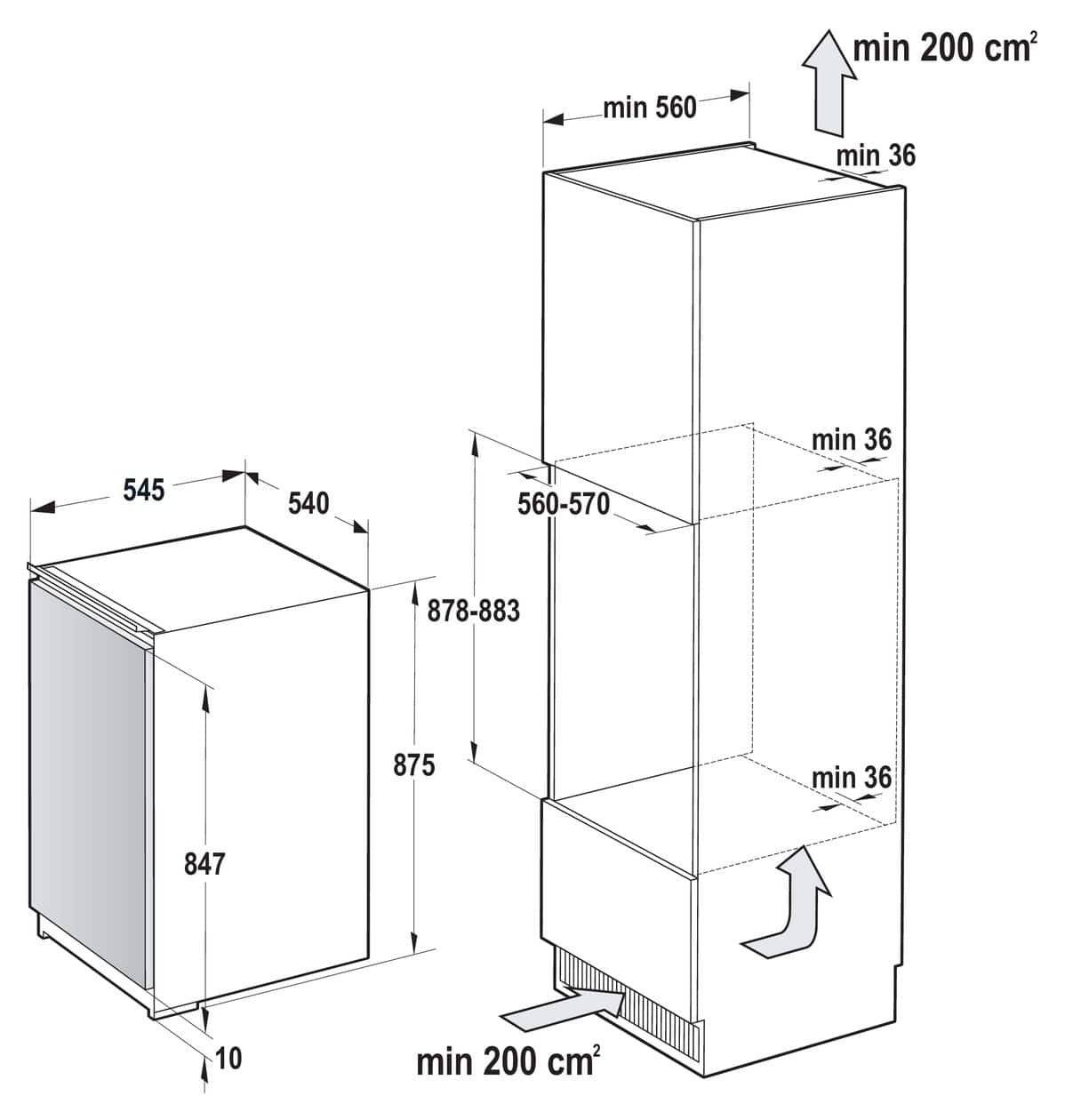 RI209EE1 131 l Einbaukühlschrank EEK: E 93 kWh Jahr 