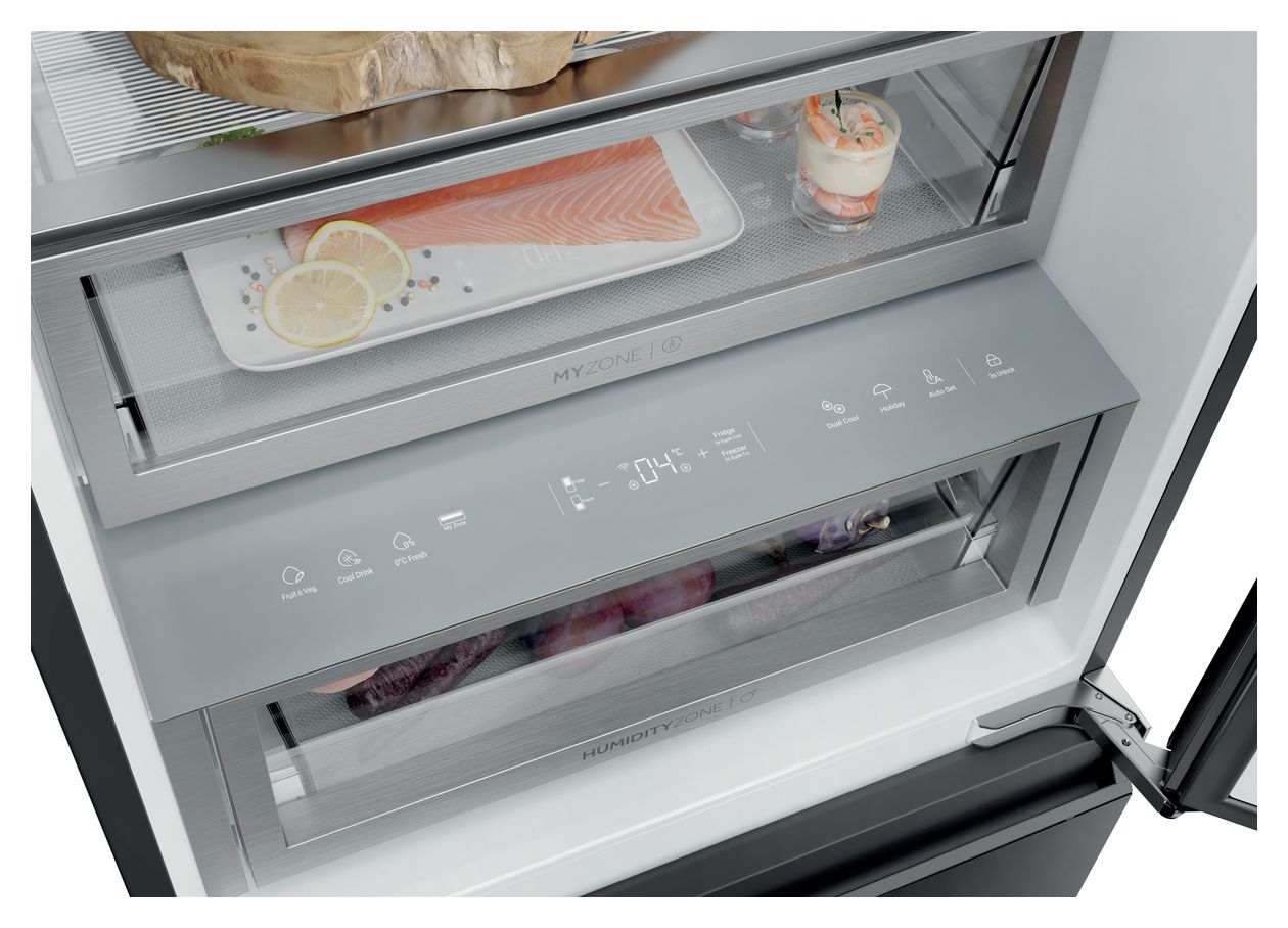 CST9619DNGBW 247 l / 137 l Kühl-Gefrierkombi freistehend NoFrost 222 kWh Jahr  (Schwarz) 