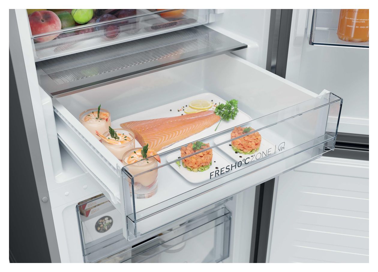 HDPR1620ANPK 289 l / 120 l Kühl-Gefrierkombi freistehend NoFrost 114 kWh Jahr  (Edelstahl) 