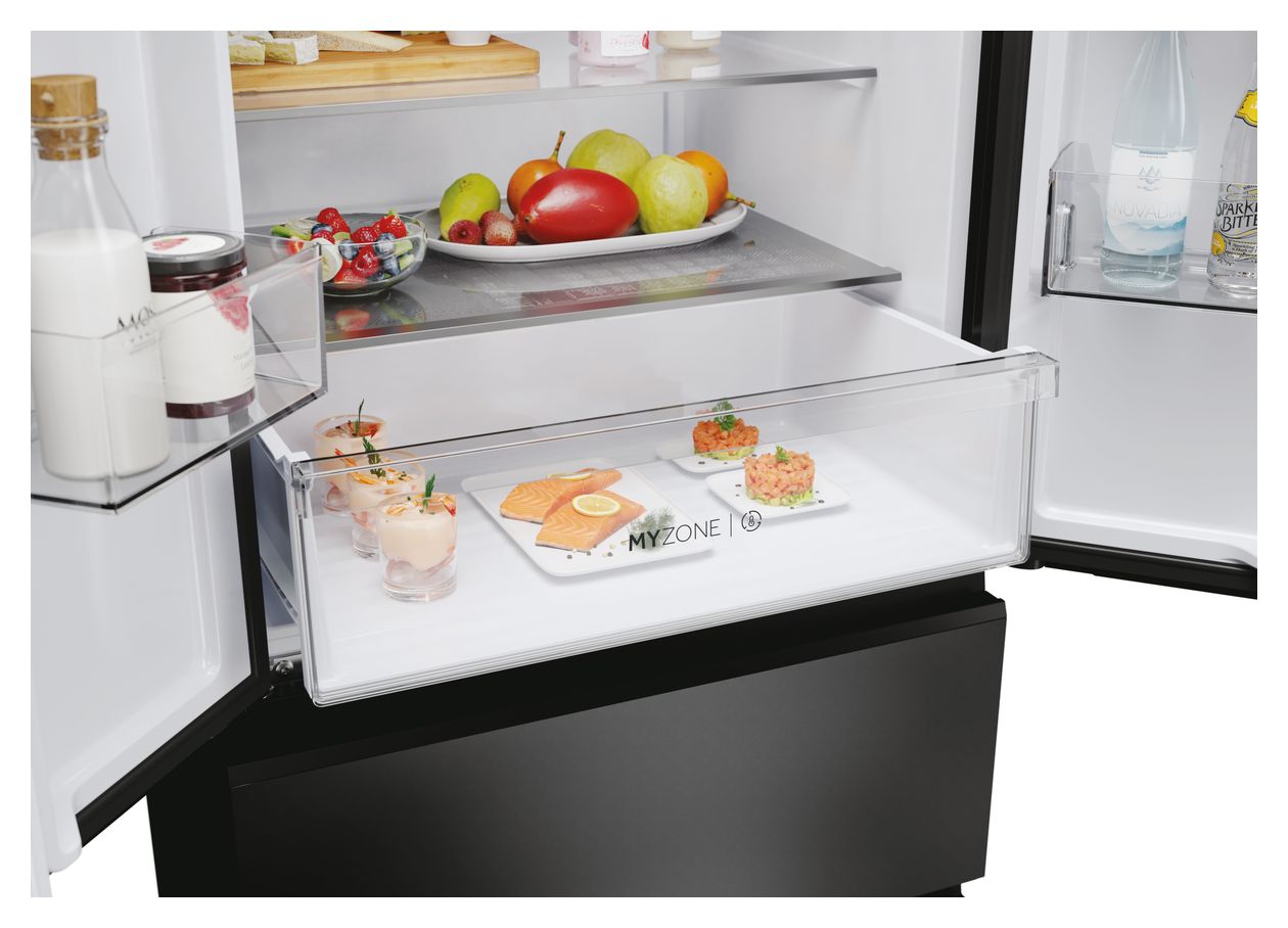 HFR3718ENGB Side-by-Side Kühl-/ Gefrierkombination 262 l / 140 l 287 kWh NoFrost 1775 mm x 700 mm  (Schwarz) 