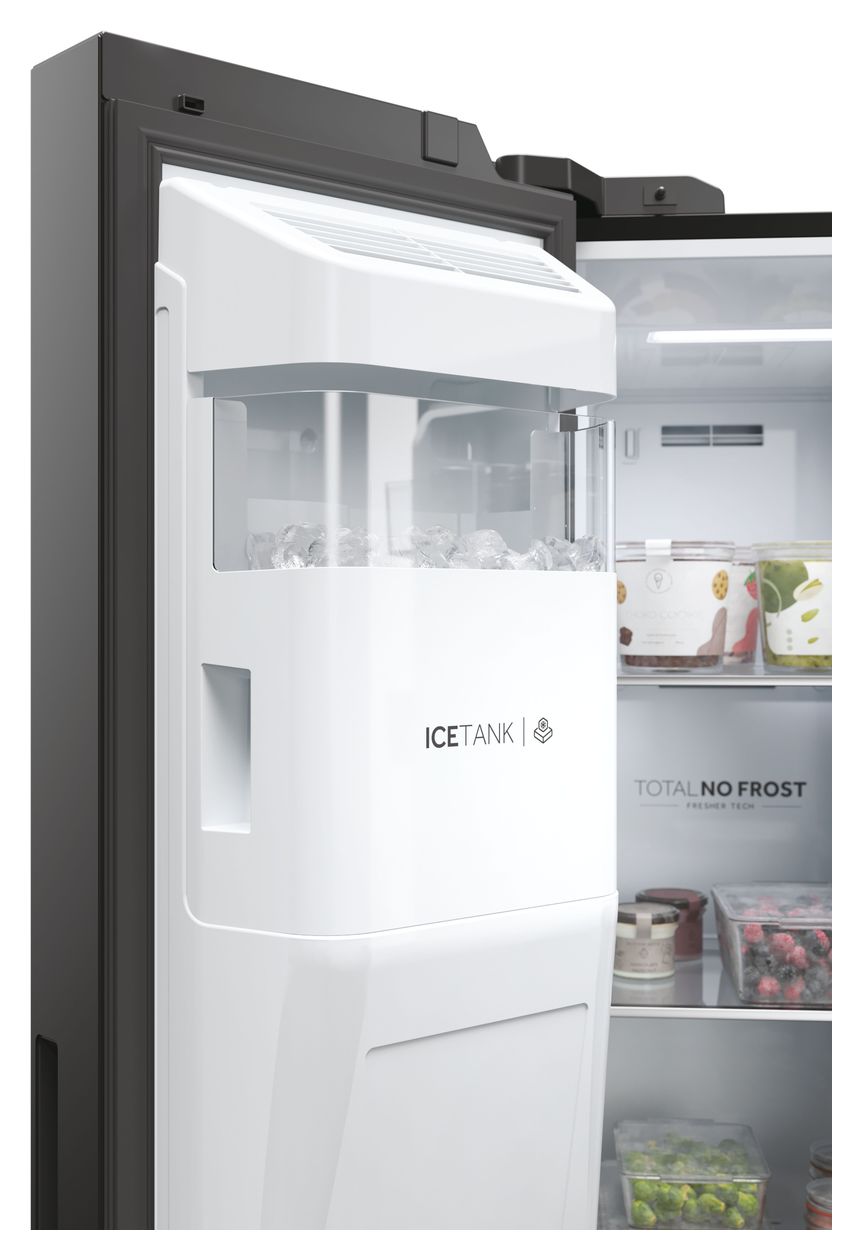 HSW59F18EIPT Side-by-Side Kühl-/ Gefrierkombination 391 l / 210 l 334 kWh NoFrost 1775 mm x 905 mm  (Schwarz) 