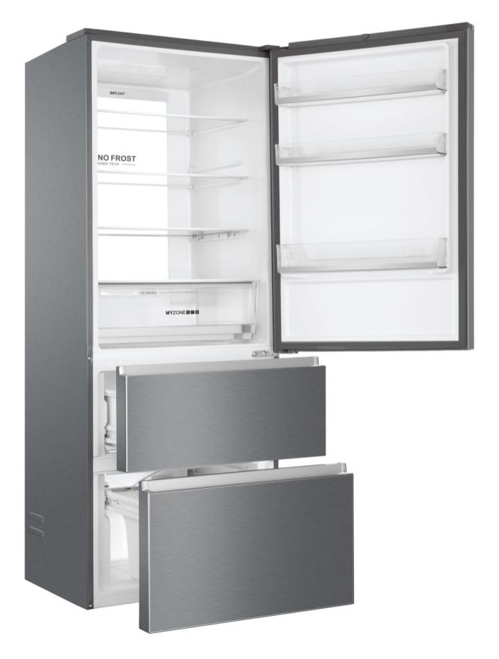 HTOPMNE7193 Side-by-Side Kühl-/ Gefrierkombination 310 l / 140 l 297 kWh NoFrost 1906 mm x 700 mm  (Platin, Edelstahl) 