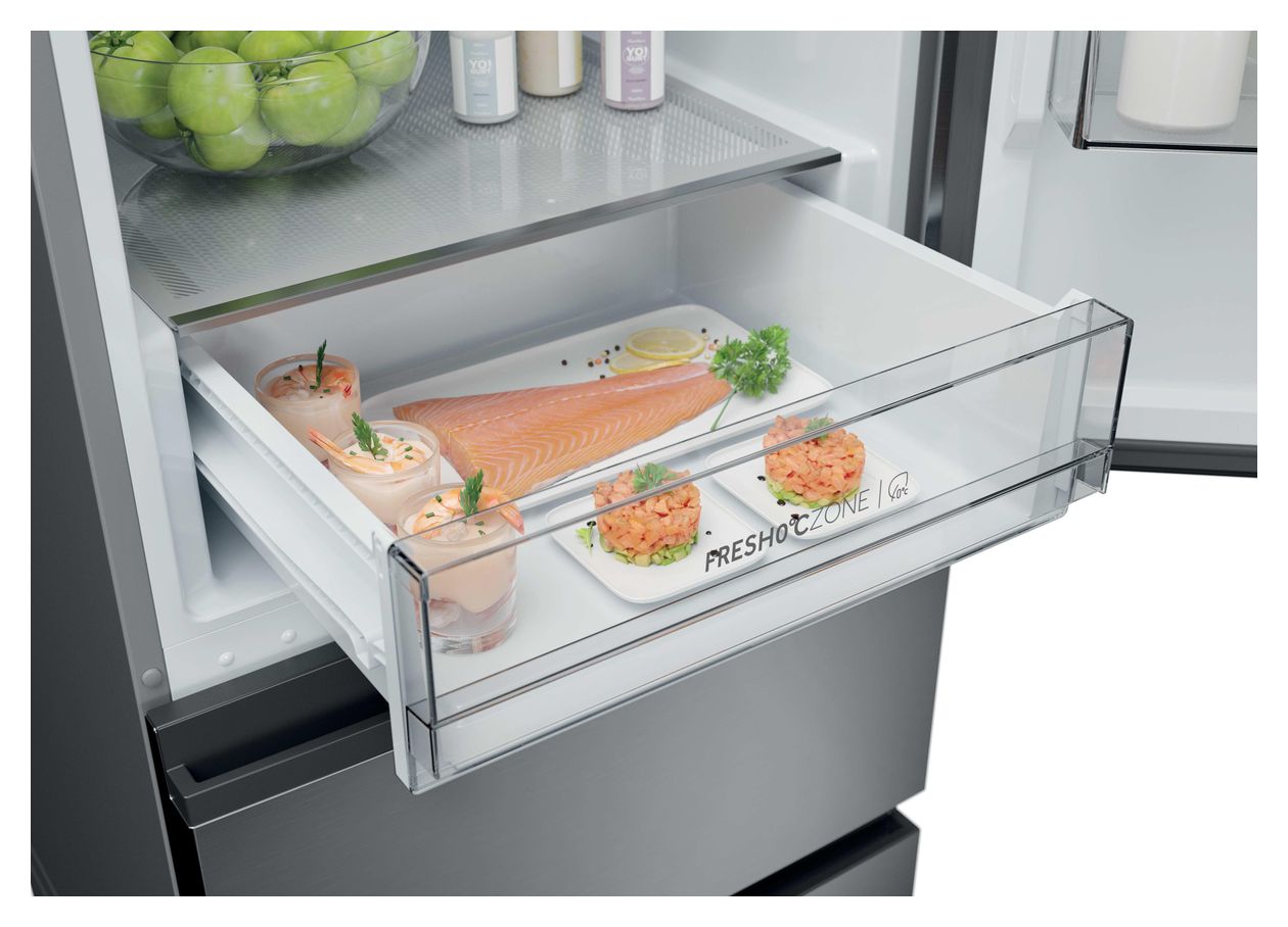 HTR3618CNMG 235 l / 125 l Kühl-Gefrierkombi freistehend NoFrost 173 kWh Jahr  (Silber) 