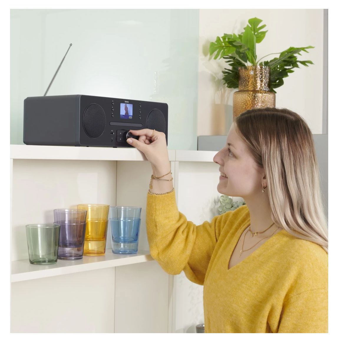 054254 DR1560CBT Bluetooth DAB, DAB+, FM Radio Persönlich  (Schwarz, Grau) 