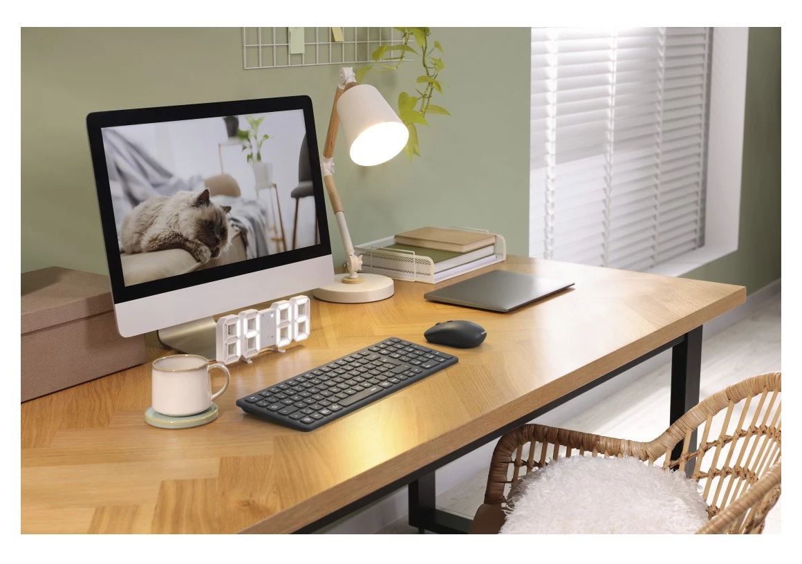173006 WKM-300 Büro Tastatur RF Wireless + Bluetooth 2.4 GHz  (Schwarz) 