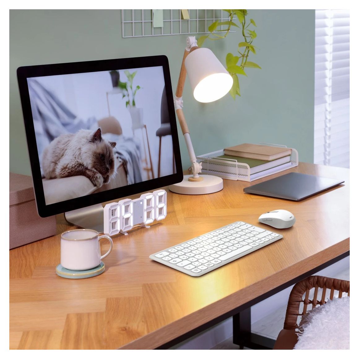173062 WKM-500 Home Tastatur USB + RF Wireless + Bluetooth 2.4 GHz  (Grau, Weiß) 