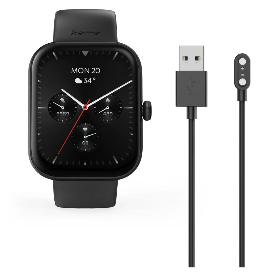 178614 5000 Digital 47 mm Smartwatch Rechteckig IP68  (Schwarz) 