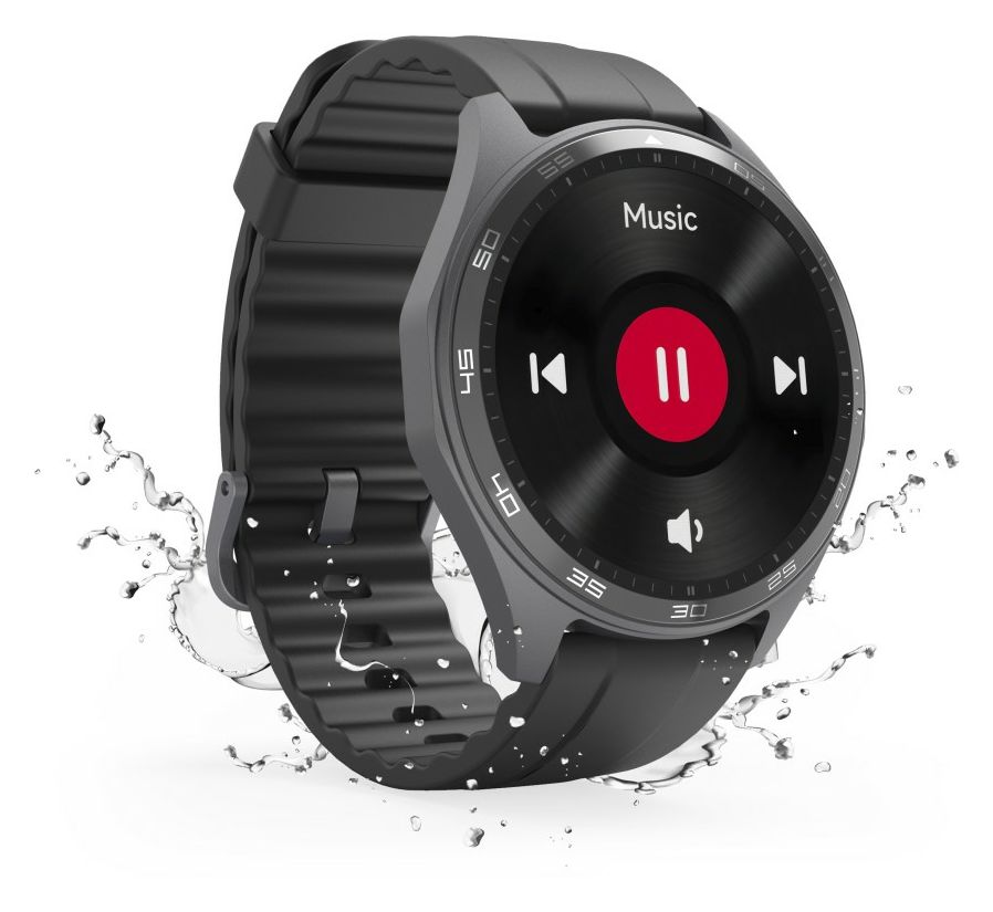 178618 7010 Smartwatch Rund  (Schwarz) 