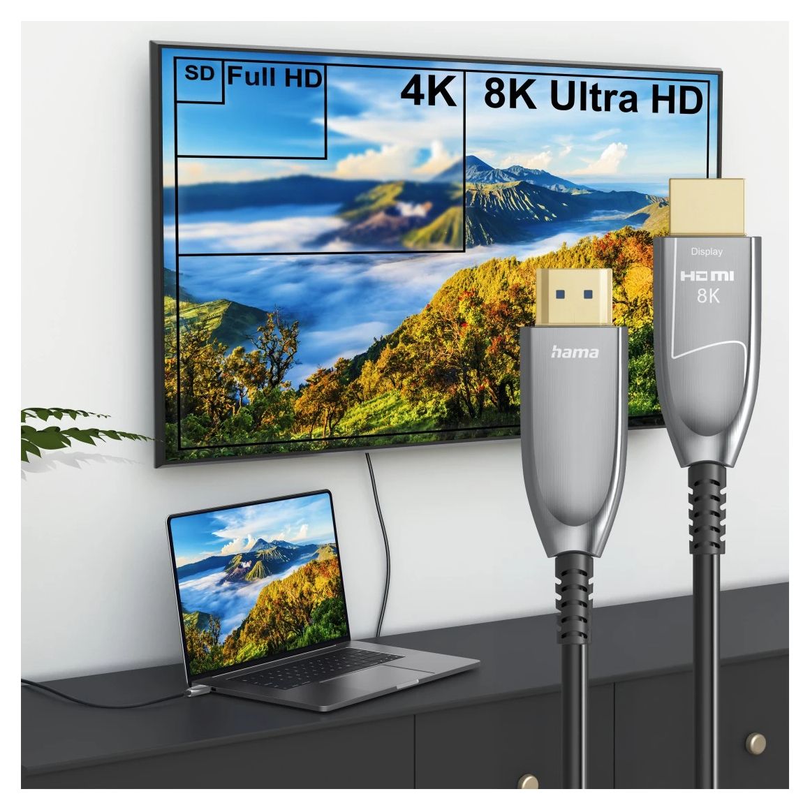 202036 48 Gbit/s Stecker Gerade HDMI auf HDMI Typ A (Standard) 15 m (Schwarz, Grau, Silber) 