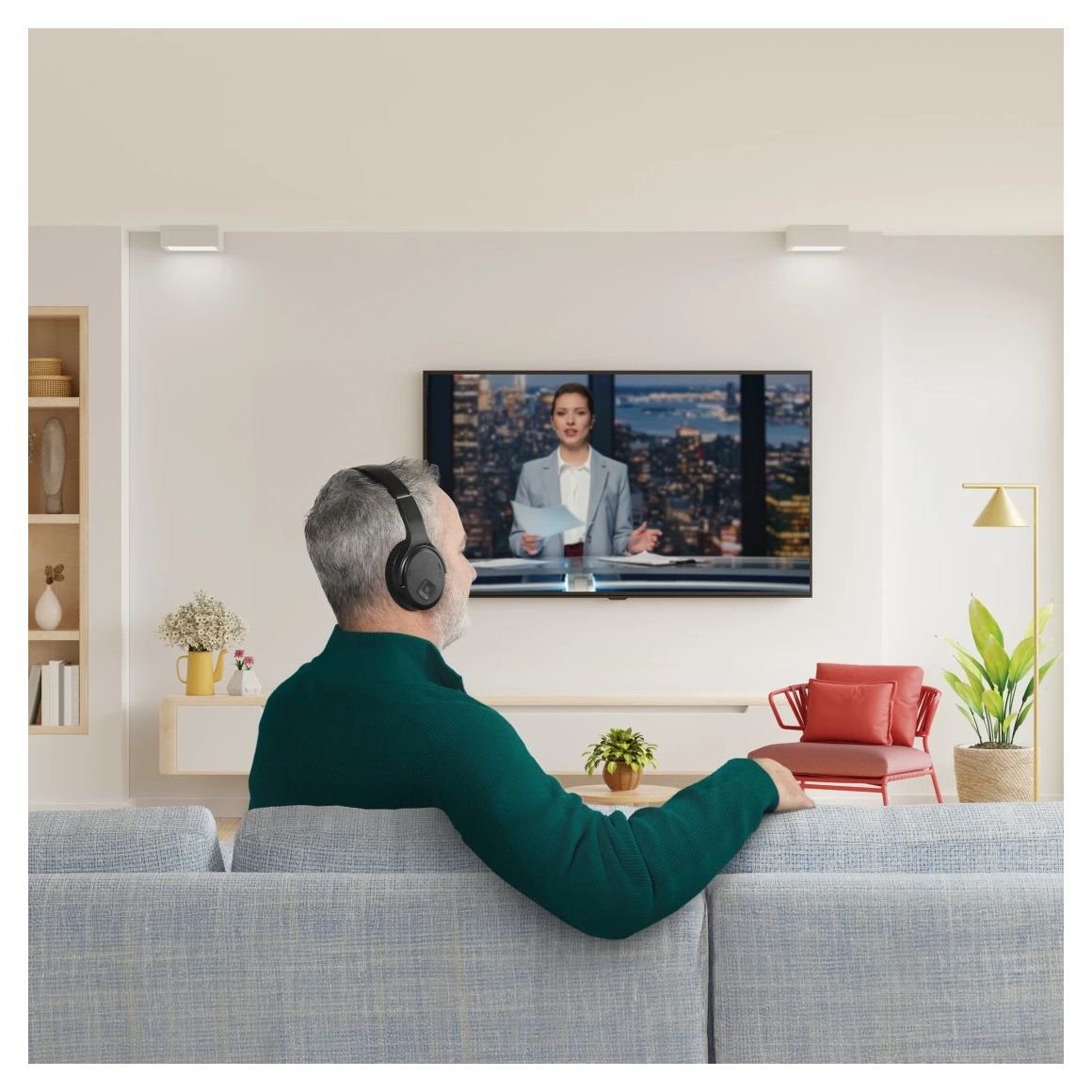 221847 Fernseh Over Ear Bluetooth Kopfhörer kabelgebunden&kabellos 16 h Laufzeit  (Schwarz) 