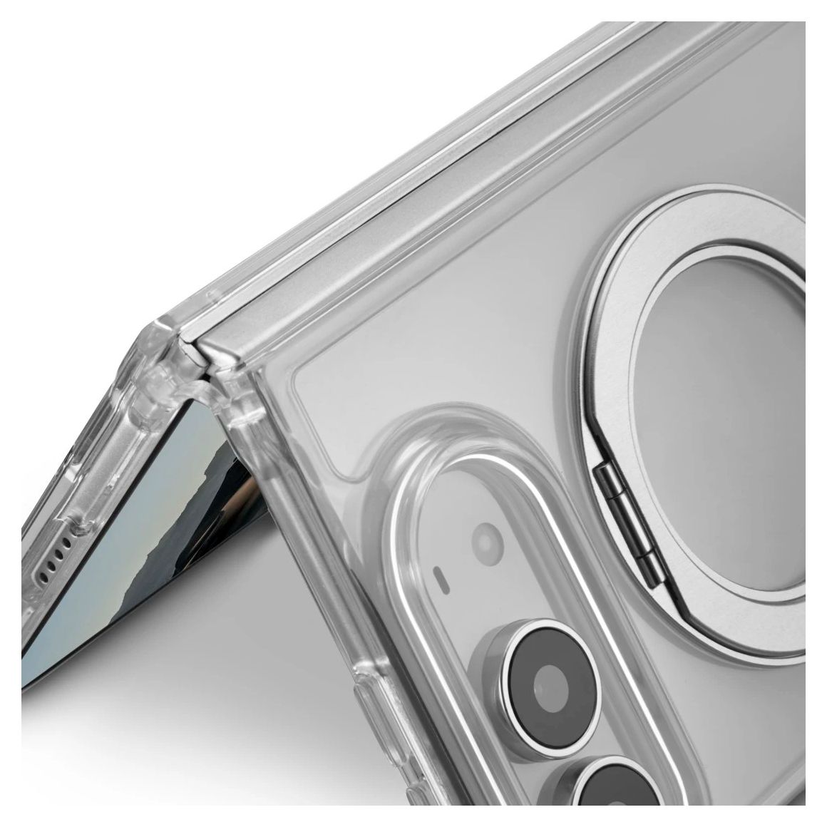 232487 Clear Stand Cover für Apple iPhone Duo  (Transparent) 