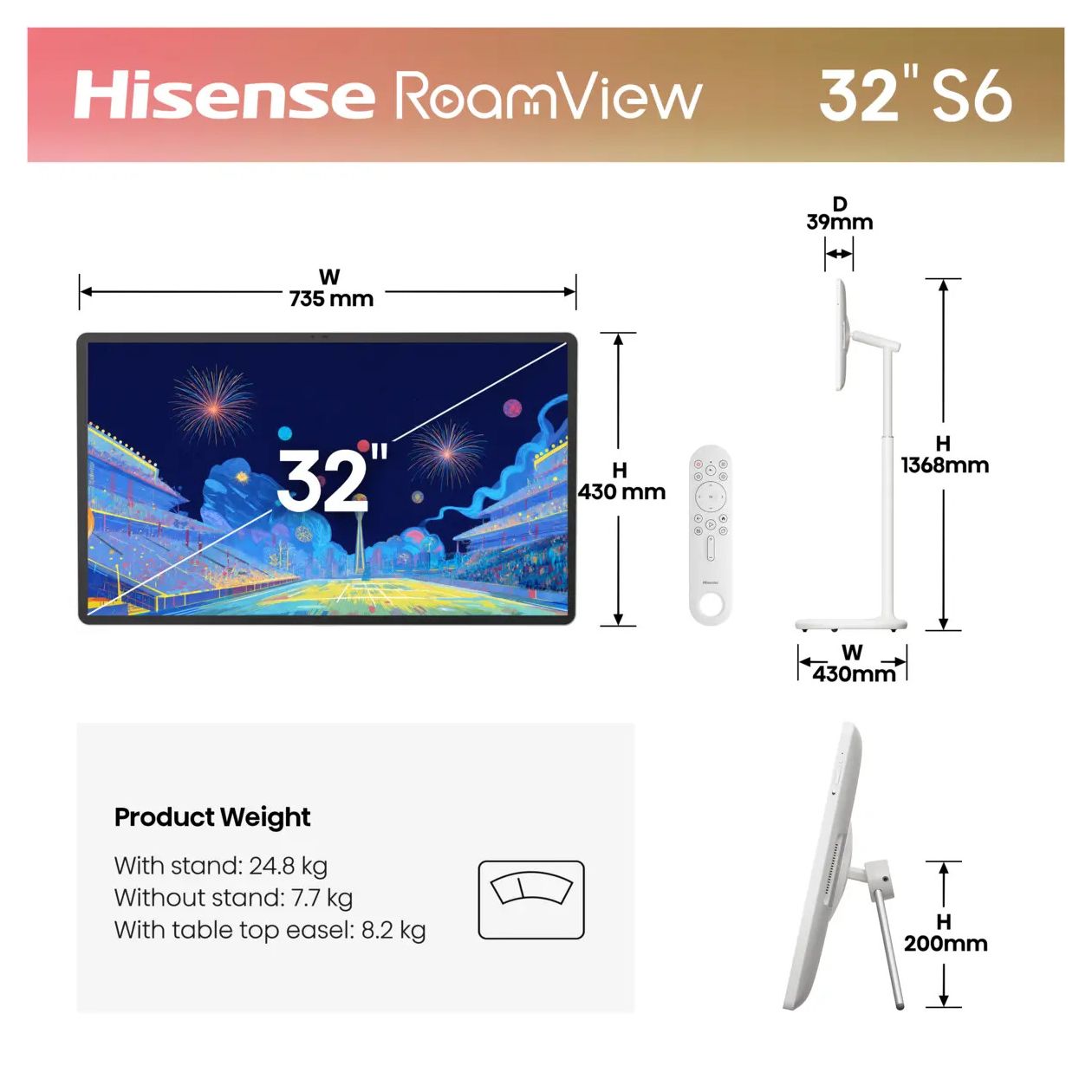 32 '' S6S | RoamView Portable Touchscreen 4K 60 Hz 
