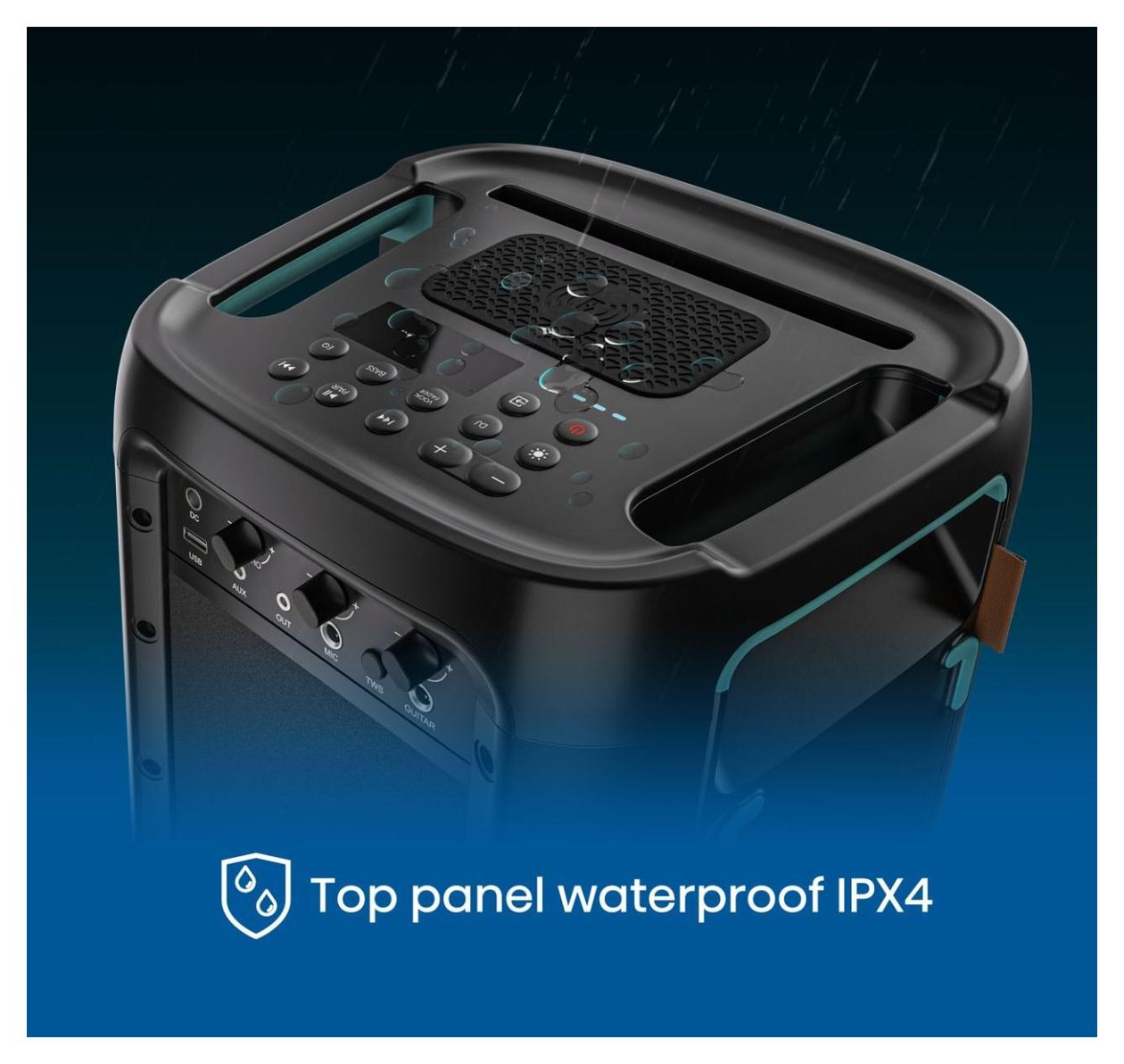 Party Storm 1 300 W Bluetooth Lautsprecher IPX4 Laufzeit bis 15 h  (Schwarz) 