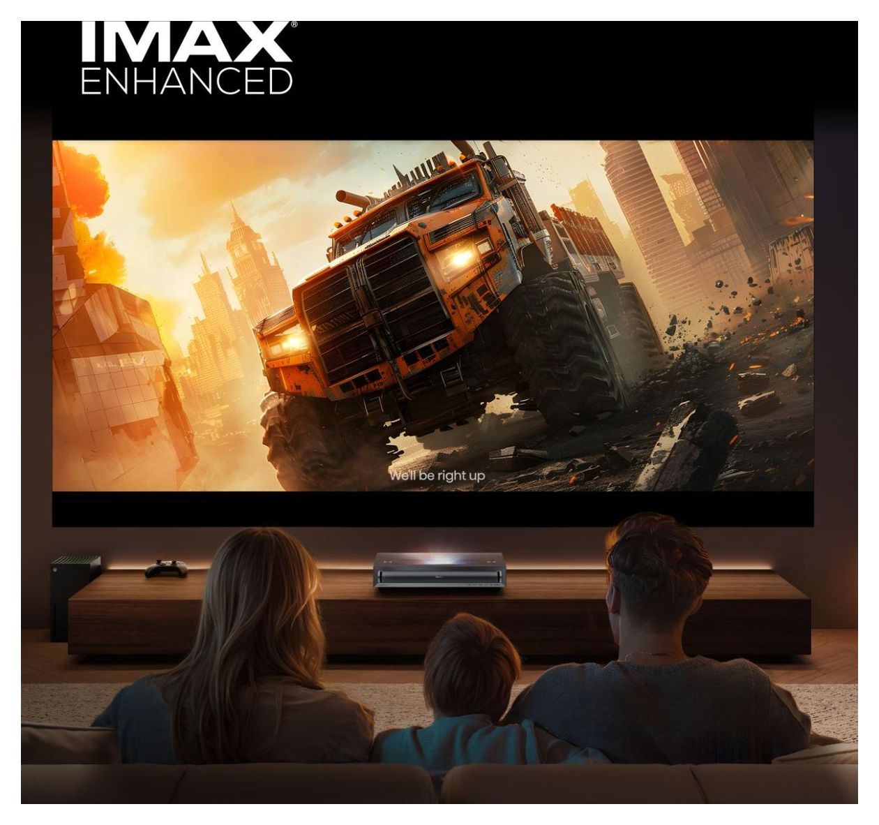 PX3 Pro TriChroma Smart Laser Cinema 4K UHD 4K (3840x2160) DLP Laser Ultra-Short-Throw-Projektor 2700 ANSI Lumen (Schwarz, Dunkles Grau) 