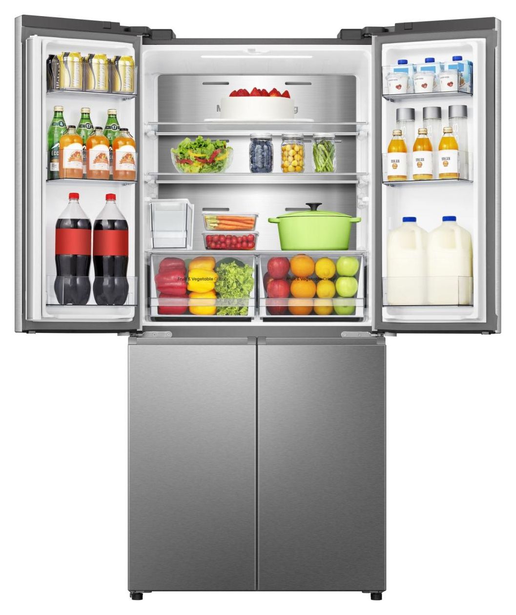 RQ5P470SYID Side-by-Side Kühl-/ Gefrierkombination 304 l / 87 l 235 kWh NoFrost 1785 mm x 794 mm  (Grau, Edelstahl) 