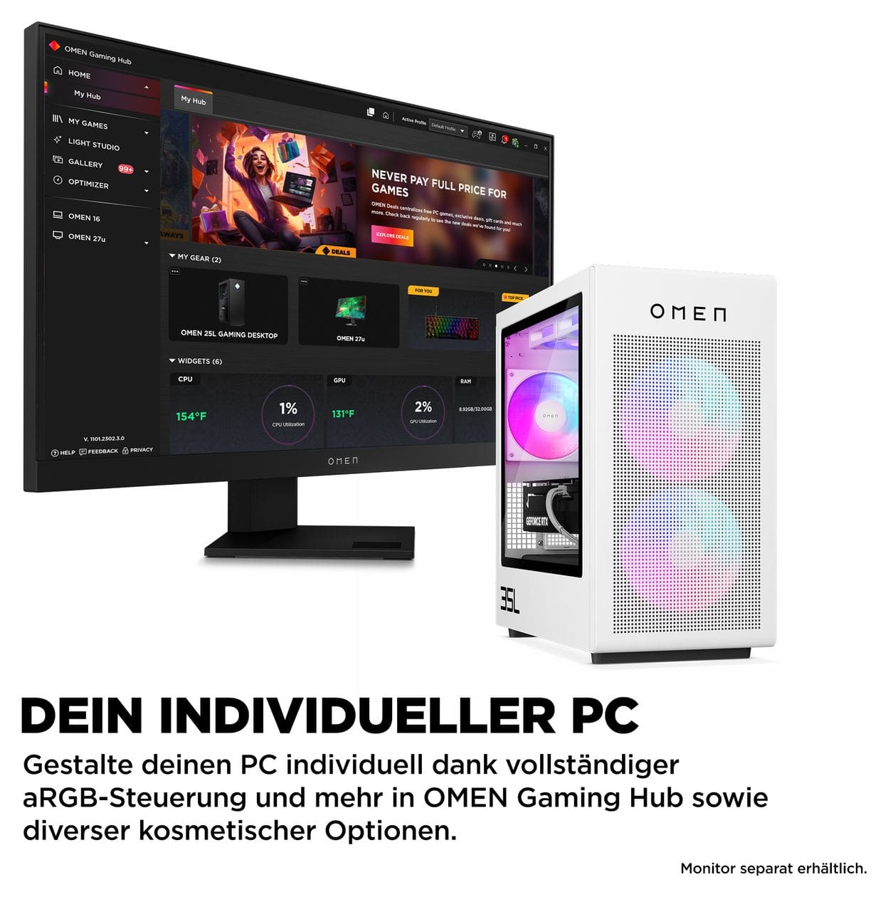 Omen 35L Gaming Desktop GT16-0676ng PC Intel Core Ultra 7 32 GB Ram 1 TB SSD Windows 11 Home NVIDIA GeForce RTX 5070 