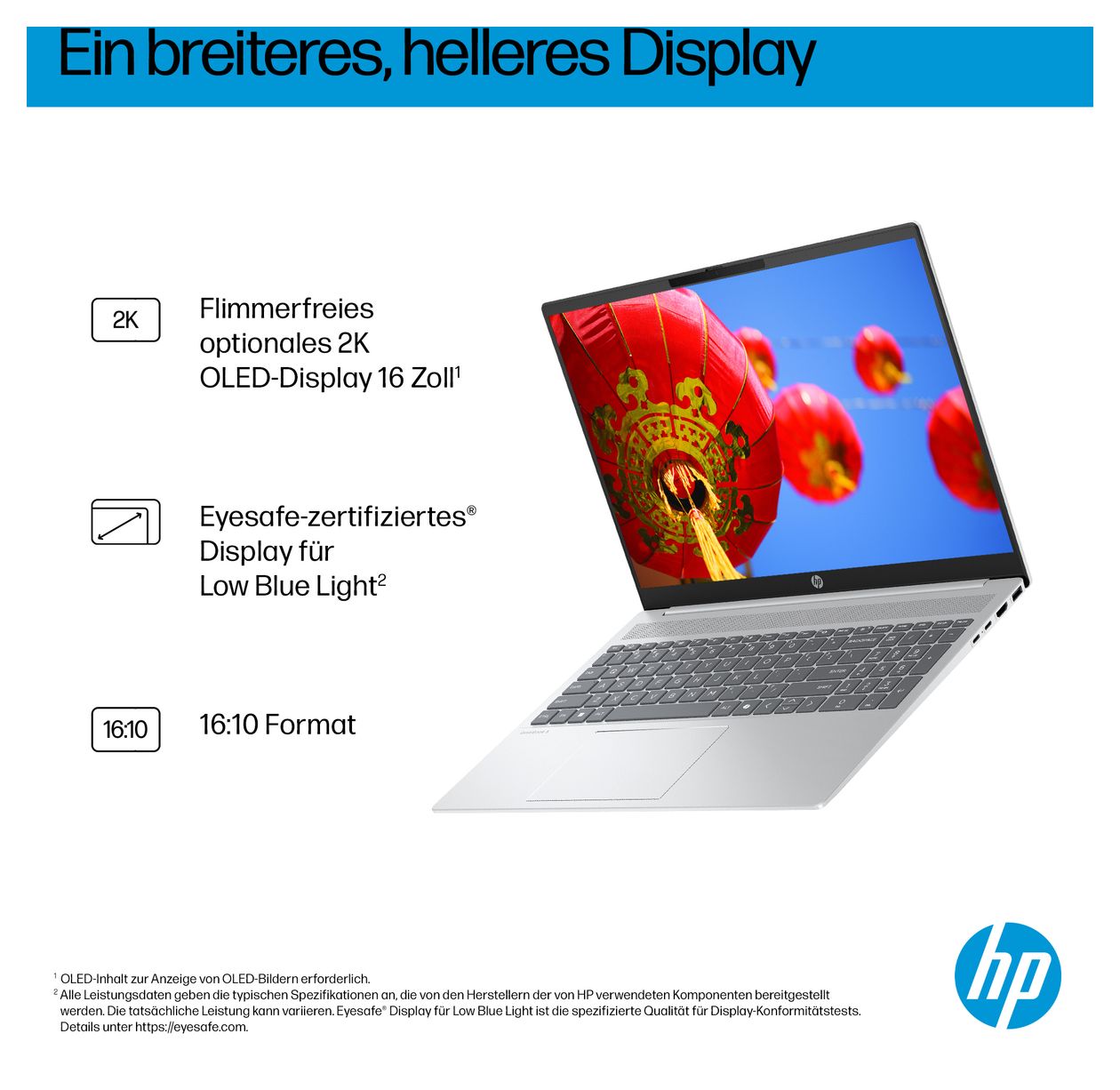 OmniBook 5 16-af1655ng 2K Ultra HD Notebook 40,6 cm (16 Zoll) 1920 x 1200 Pixel 16 GB Ram 1 TB SSD Windows 11 Home Intel Core Ultra 5 max. 4,8 GHz intern  (Silber) 