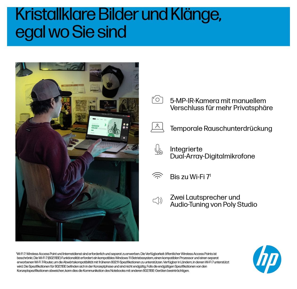 OmniBook X Flip 16-ar0556ng 2K Ultra HD Notebook 40,6 cm (16 Zoll) 1920 x 1200 Pixel 1 TB SSD Windows 11 Home AMD Ryzen 5 max. 4,8 GHz  (Silber) 