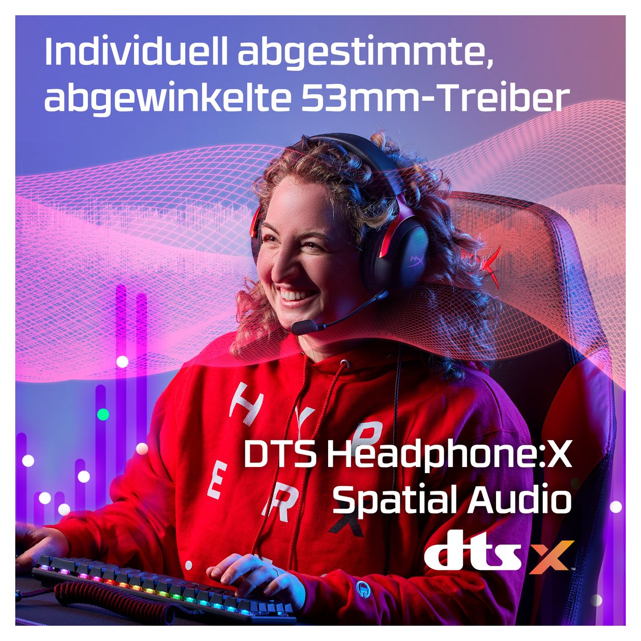 Cloud III Gaming Over-Ear Gaming Kopfhörer kabelgebunden USB Typ-C  (Schwarz/Rot) 