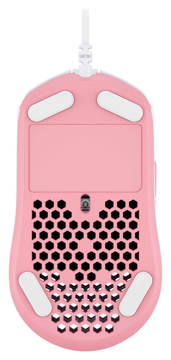 HyperX Pulsefire Haste 3200 DPI Gaming Maus Optisch  (Pink, Weiß) 