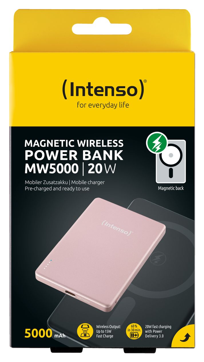 MW 5000 mAh Powerbank USB Typ-C Kabelloses Laden  (Rose) 
