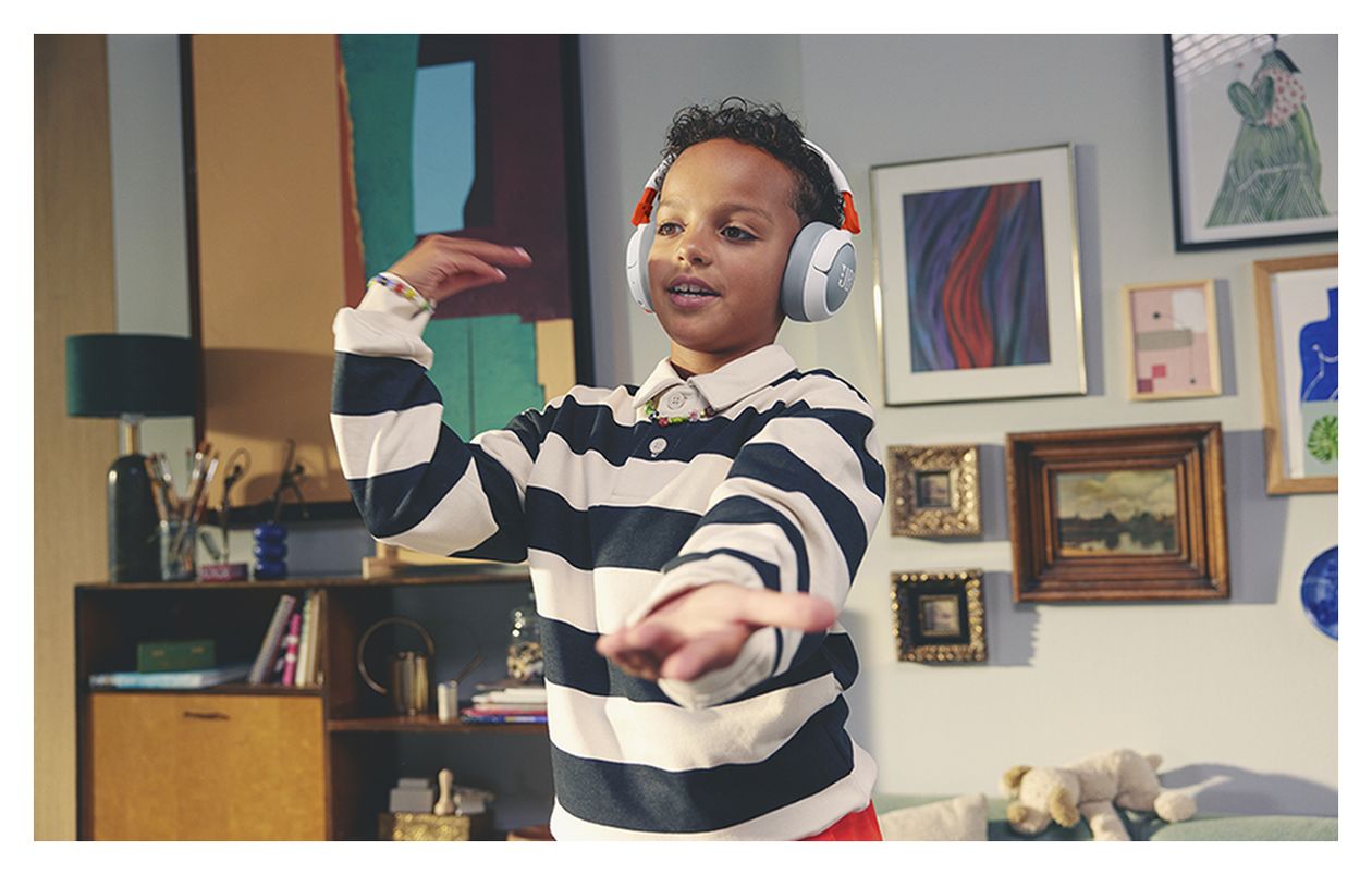 Junior 470NC Over Ear Bluetooth Kopfhörer kabellos USB Typ-C  (Hellgrau, Weiß) 
