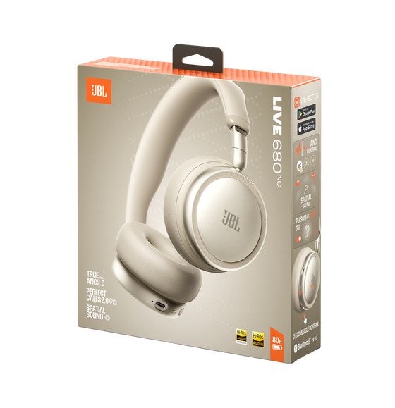 Live 680NC Ohraufliegender Bluetooth Kopfhörer kabelgebunden&kabellos 50 h Laufzeit USB Typ-C  (Champagner) 