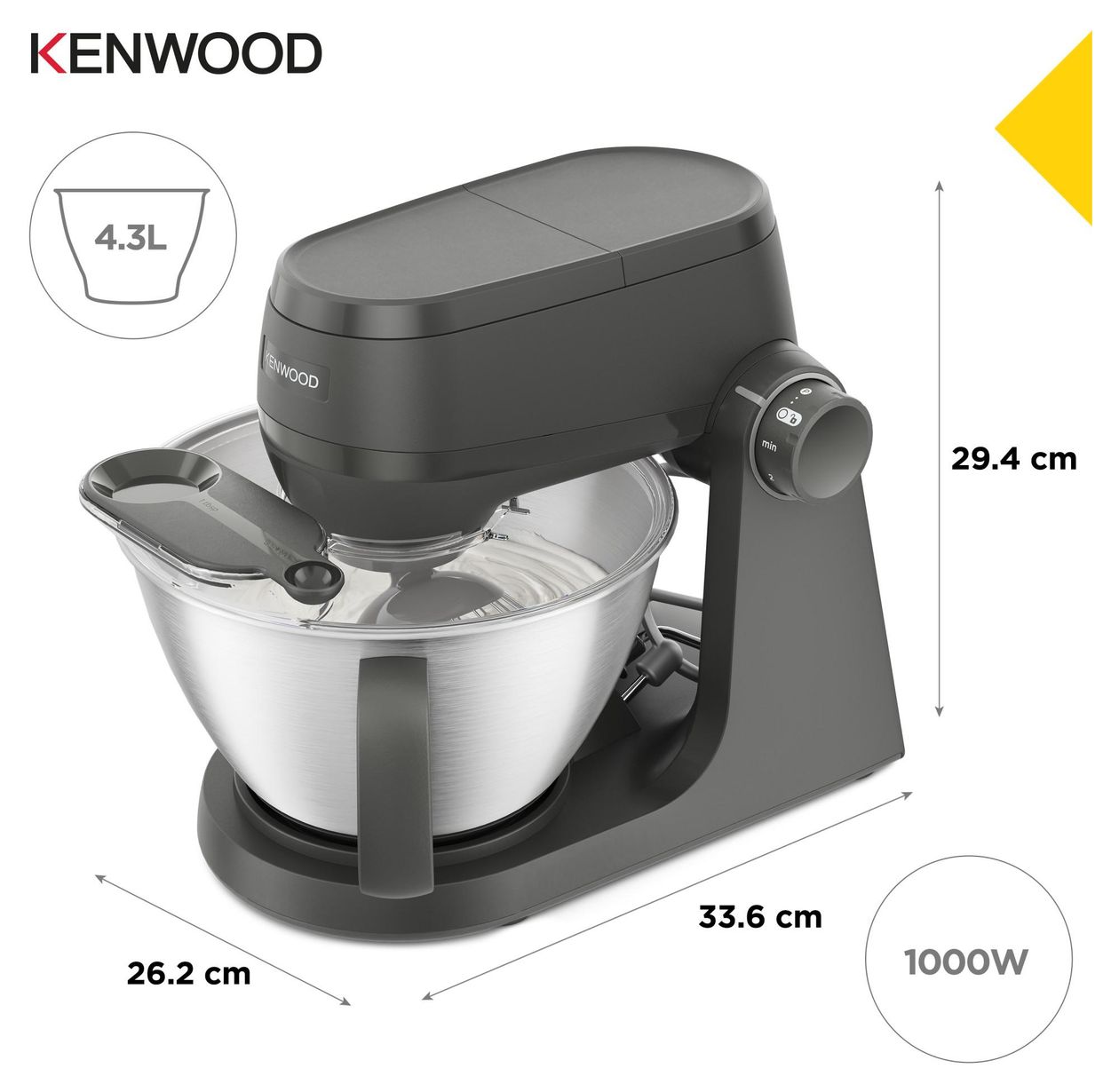 KHC30.070GY Multi Tasker 1000 W Küchenmaschine 4,3 l  (Edelstahl, Grau) 