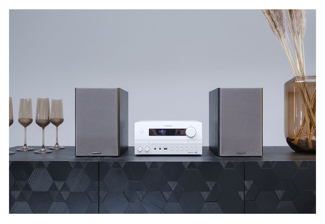 M-822DAB Heim-Audio-Mikrosystem DAB, DAB+, FM 50 W Bluetooth  (Schwarz, Weiß) 