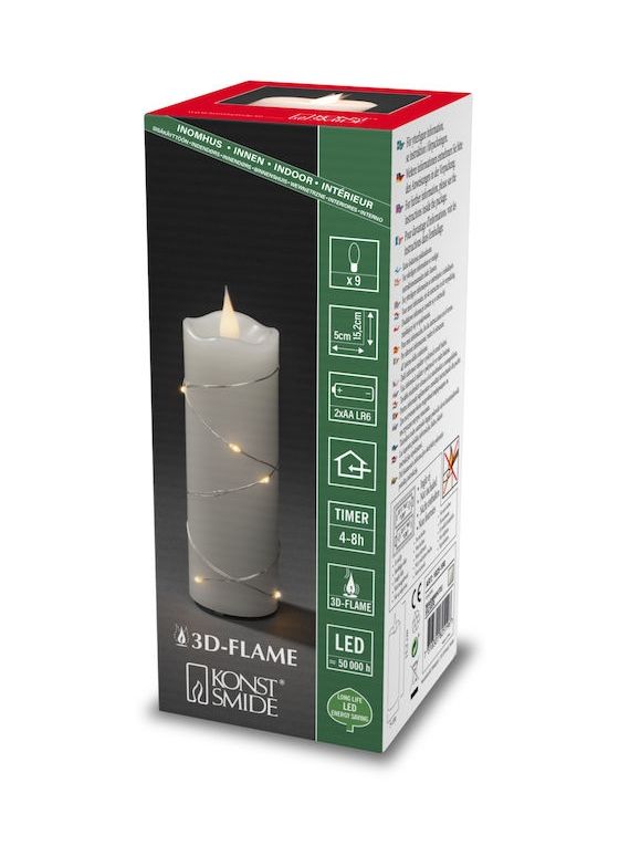 1825-190 LED-Kerze Ultra-Warmweiß(2200K) Batterie 