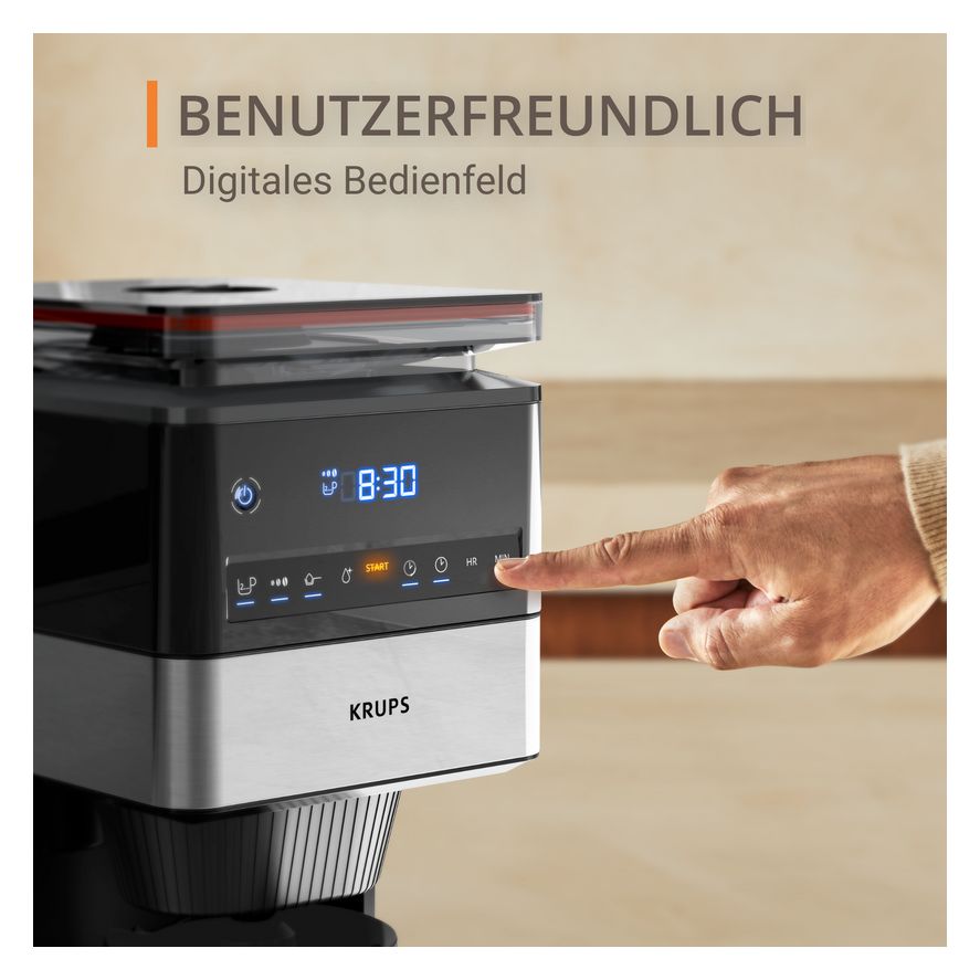 KT8428 Grind Aroma XL 15 Tassen Thermo Filterkaffeemaschine  (Schwarz, Edelstahl) 