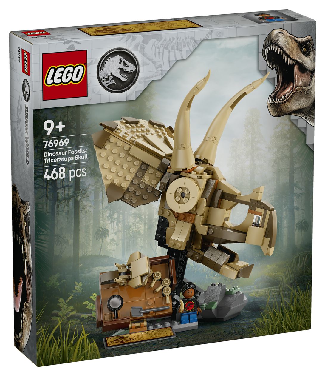 Jurassic World Dinosaurier-Fossilien Triceratops-Schädel Bauset 468 Teile  (Mehrfarbig) 